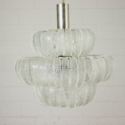 Vintage Italian Metal & Glass Ceiling Lamp-VMM-1029976