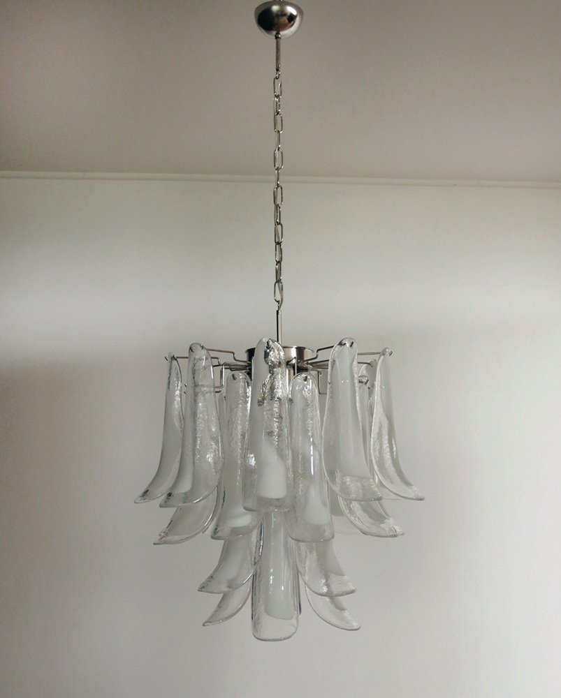 Vintage Italian Murano Chandelier 26 Glass Petals, 1990s