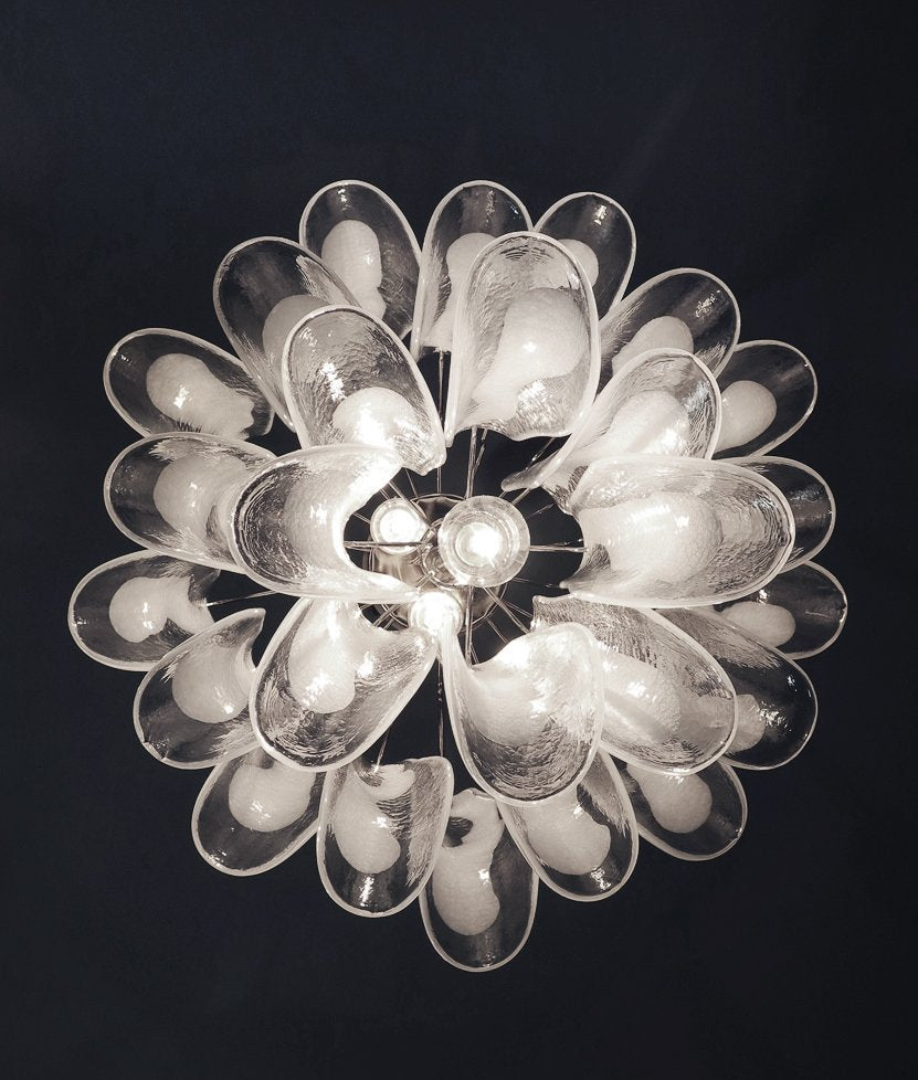 Vintage Italian Murano Chandelier 26 Glass Petals, 1990s