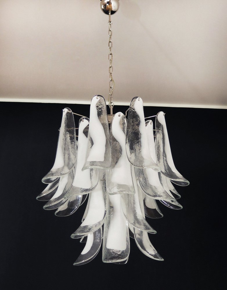 Vintage Italian Murano Chandelier 26 Glass Petals, 1990s