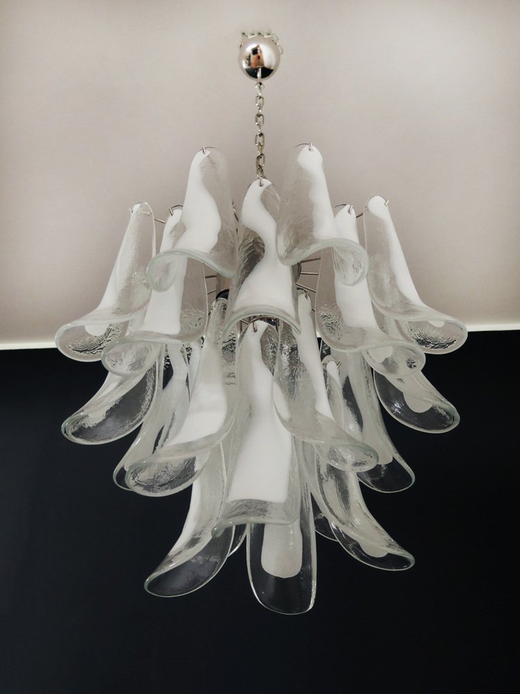 Vintage Italian Murano Chandelier 26 Glass Petals, 1990s