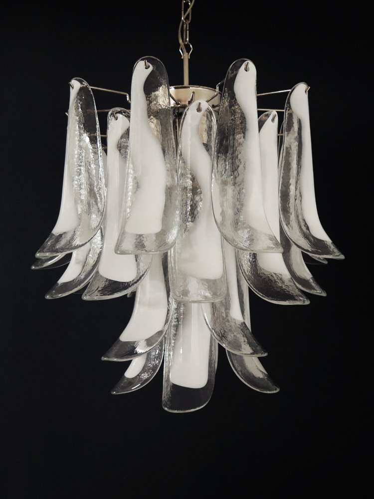 Vintage Italian Murano Chandelier 26 Glass Petals, 1990s