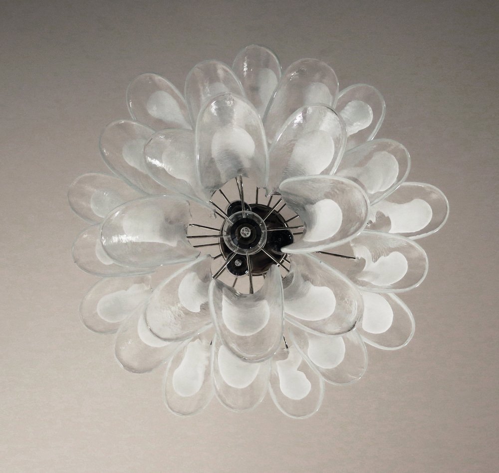 Vintage Italian Murano Chandelier 26 Glass Petals, 1990s