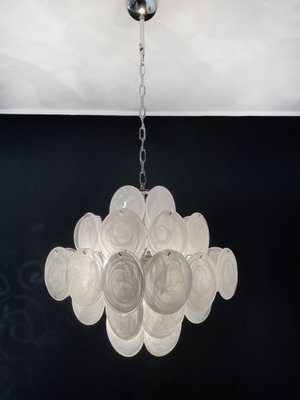 Vintage Italian Murano Chandelier with 36 White Disks, 1979-FHZ-974579