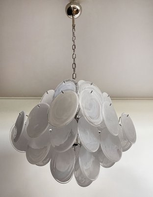 Vintage Italian Murano Chandelier with 36 White Disks, 1979-FHZ-974579