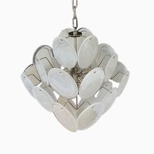 Vintage Italian Murano Chandelier with 36 White Disks, 1979-FHZ-974579