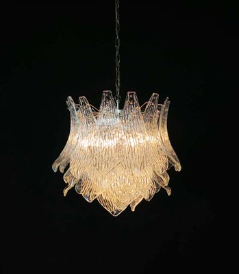 Vintage Italian Murano Glass Ceiling Lamp with 38 Transparent Glasses, 1987-FHZ-666975