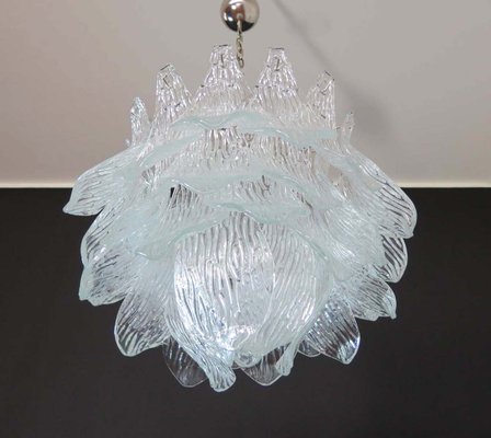 Vintage Italian Murano Glass Ceiling Lamp with 38 Transparent Glasses, 1987-FHZ-666975