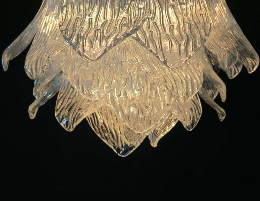 Vintage Italian Murano Glass Ceiling Lamp with 38 Transparent Glasses, 1987-FHZ-666975