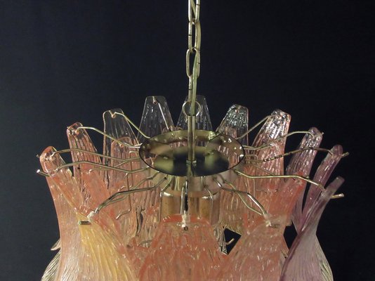 Vintage Italian Murano Glass Chandelier with 38 Pink Glasses-FHZ-953409