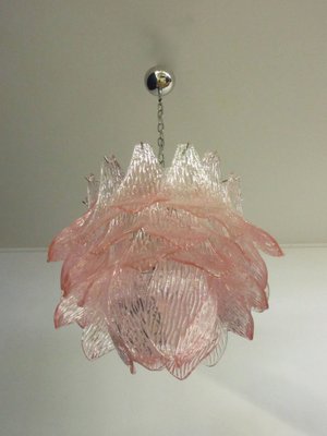 Vintage Italian Murano Glass Chandelier with 38 Pink Glasses-FHZ-953409