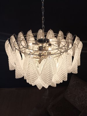 Vintage Italian Murano Glass Chandelier with 57 Glass Rondini Petals, 1980s-FHZ-964616