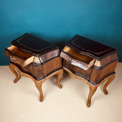 Vintage Italian Nightstand in Wood, 1950s, Set of 2-WQC-1256158