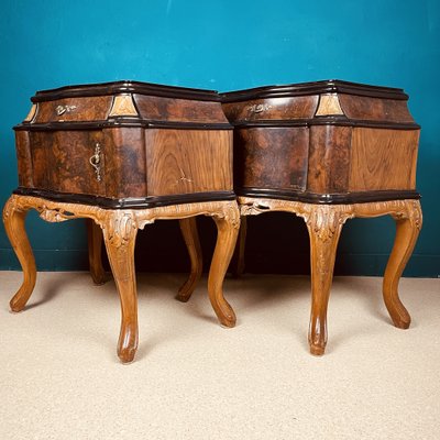 Vintage Italian Nightstand in Wood, 1950s, Set of 2-WQC-1256158