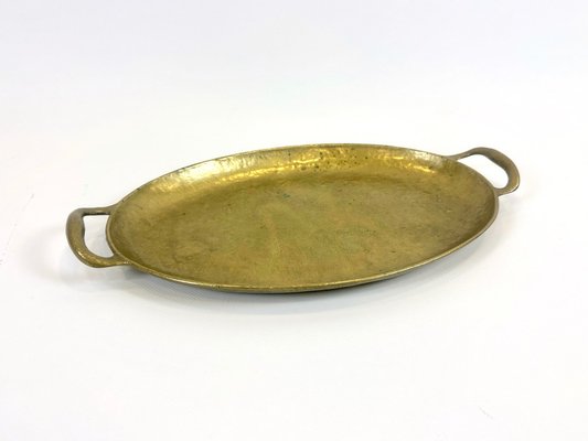 Vintage Italian Oval Brass Tray, 1960s-ZCY-2041388