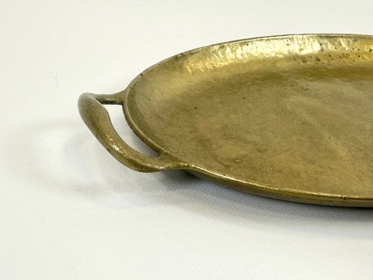 Vintage Italian Oval Brass Tray, 1960s-ZCY-2041388