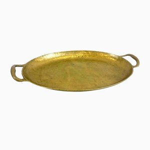 Vintage Italian Oval Brass Tray, 1960s-ZCY-2041388