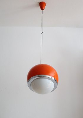 Vintage Italian Pendant Lamp in Glass and Aluminium, 1960s-VNE-966012