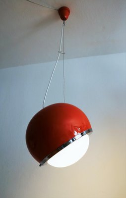 Vintage Italian Pendant Lamp in Glass and Aluminium, 1960s-VNE-966012