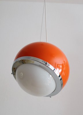 Vintage Italian Pendant Lamp in Glass and Aluminium, 1960s-VNE-966012