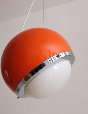 Vintage Italian Pendant Lamp in Glass and Aluminium, 1960s-VNE-966012