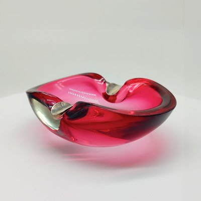 Vintage Italian Pink Ashtray in Submerged Murano Glass, 1960s-YHS-2028330