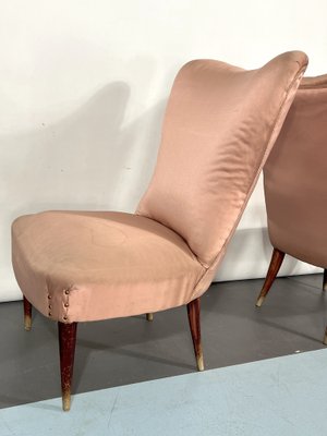 Vintage Italian Pink Club Armchairs, 1950s, Set of 2-OT-1240487