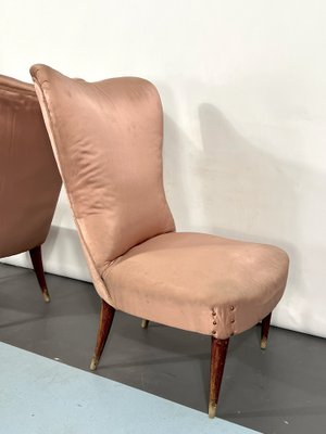 Vintage Italian Pink Club Armchairs, 1950s, Set of 2-OT-1240487