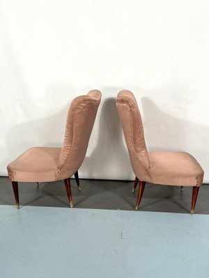 Vintage Italian Pink Club Armchairs, 1950s, Set of 2-OT-1240487