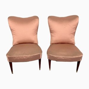 Vintage Italian Pink Club Armchairs, 1950s, Set of 2-OT-1240487