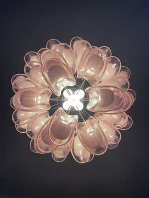 Vintage Italian Pink Murano Glass Chandelier from Mazzega, 1980s-FHZ-968724