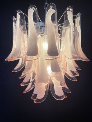 Vintage Italian Pink Murano Glass Chandelier from Mazzega, 1980s-FHZ-968724