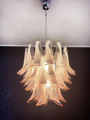 Vintage Italian Pink Murano Glass Chandelier from Mazzega, 1980s-FHZ-968724