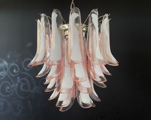 Vintage Italian Pink Murano Glass Chandelier from Mazzega, 1980s-FHZ-968724