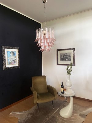 Vintage Italian Pink Murano Glass Chandelier from Mazzega, 1980s-FHZ-968724