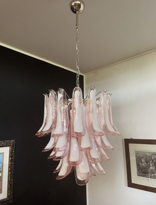 Vintage Italian Pink Murano Glass Chandelier from Mazzega, 1980s-FHZ-968724