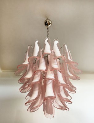 Vintage Italian Pink Murano Glass Chandelier from Mazzega, 1980s-FHZ-968724