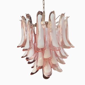 Vintage Italian Pink Murano Glass Chandelier from Mazzega, 1980s-FHZ-968724