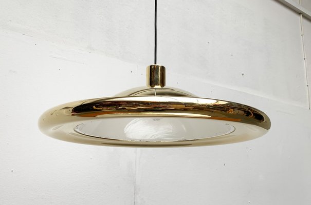 Vintage Italian Postmodern Brass Model S-481 UFO Pendant from Luci Italia, 1970s-UAH-1341630