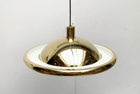 Vintage Italian Postmodern Brass Model S-481 UFO Pendant from Luci Italia, 1970s-UAH-1341630