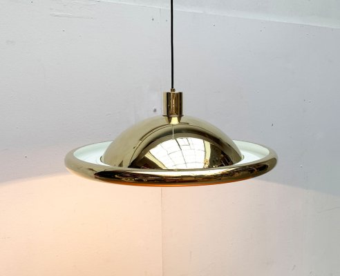 Vintage Italian Postmodern Brass Model S-481 UFO Pendant from Luci Italia, 1970s-UAH-1341630