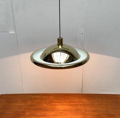 Vintage Italian Postmodern Brass Model S-481 UFO Pendant from Luci Italia, 1970s-UAH-1341630