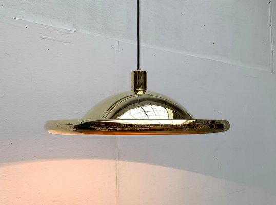 Vintage Italian Postmodern Brass Model S-481 UFO Pendant from Luci Italia, 1970s-UAH-1341630