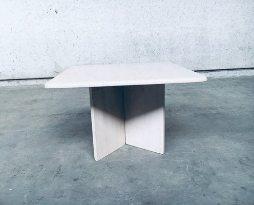 Vintage Italian Postmodern Square Granite Stone Side Table, 1970s-RQV-869781