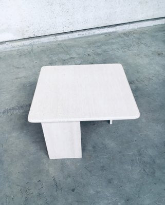 Vintage Italian Postmodern Square Granite Stone Side Table, 1970s-RQV-869781