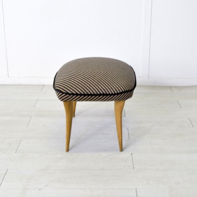 Vintage Italian Pouf with Walnut, 1960s-JQO-2032031