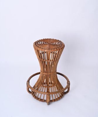 Vintage Italian Rattan and Bamboo Bar Stools by Tito Agnoli, 1950s, Set of 2-JDR-1723559