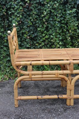 Vintage Italian Rattan Bench, 1960-KMQ-2040295