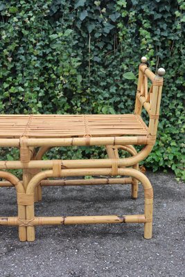 Vintage Italian Rattan Bench, 1960-KMQ-2040295