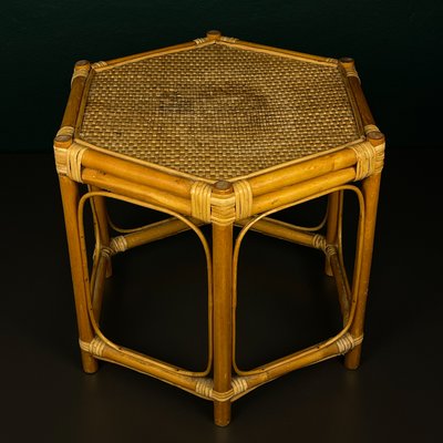 Vintage Italian Rattan Coffee Table, 1960s-WQC-2036054